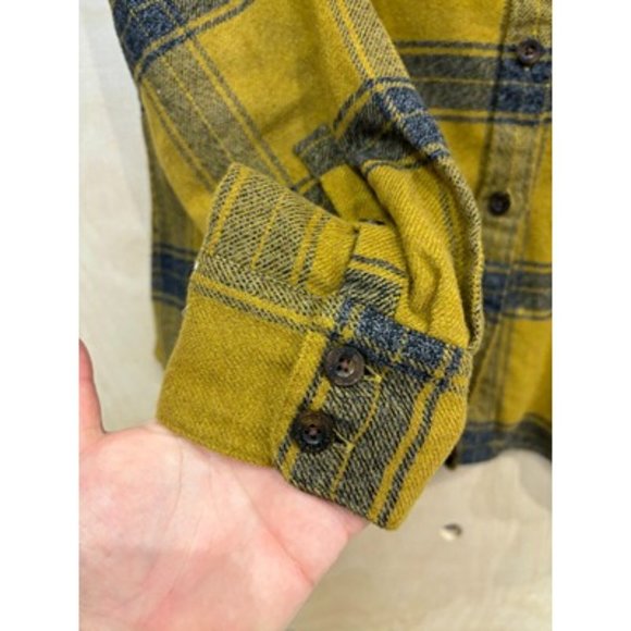 Patgonia Yellow Long Sleeve Collared Pocket Plaid Button Up Shirt Size Small - Picture 3 of 5